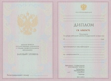 Диплом колледжа - техникума с 2003 по 2007 годы